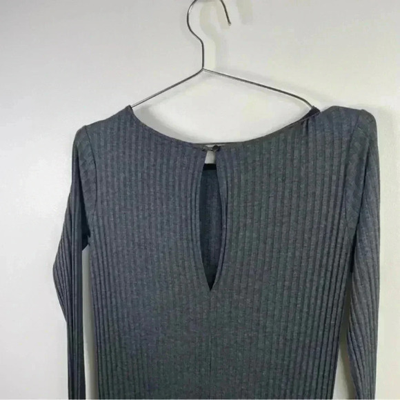 Cale‎ Charcoal Gray Louise Ribbed Wide Leg Jumpsuit - Picture 5 of 7